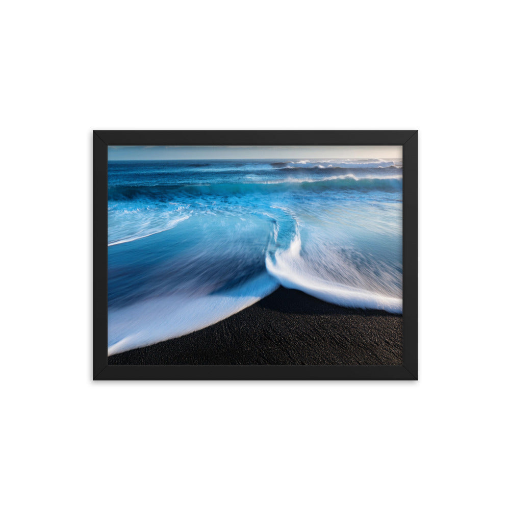 Black Sand Beach - Framed photo paper poster