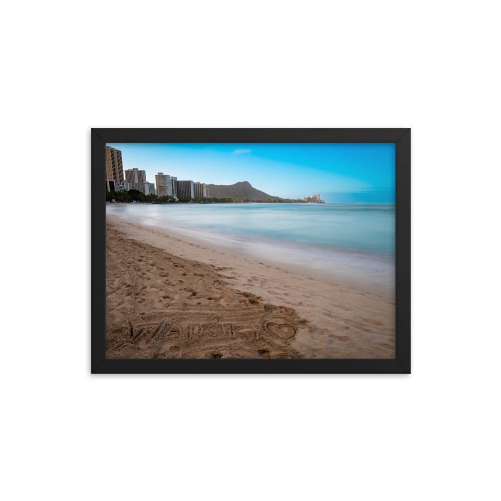 Waikiki Beach - Framed photo paper poster