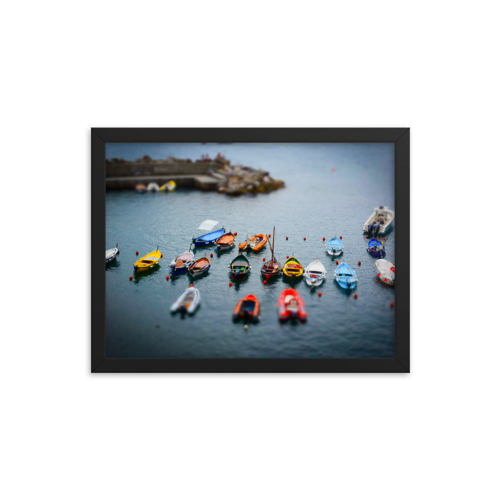 Boats of Vernazza - Framed photo paper poster