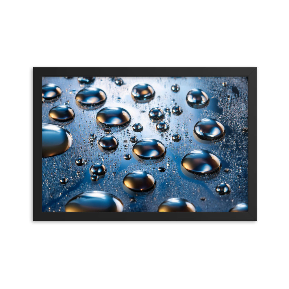 Metallic Drops - Framed photo paper poster