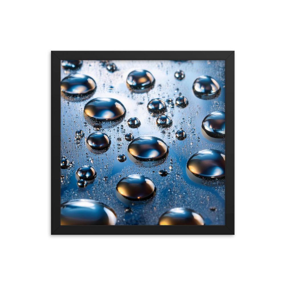 Metallic Drops - Framed photo paper poster