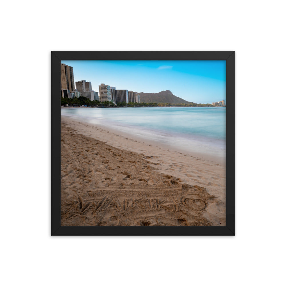 Waikiki Beach - Framed photo paper poster