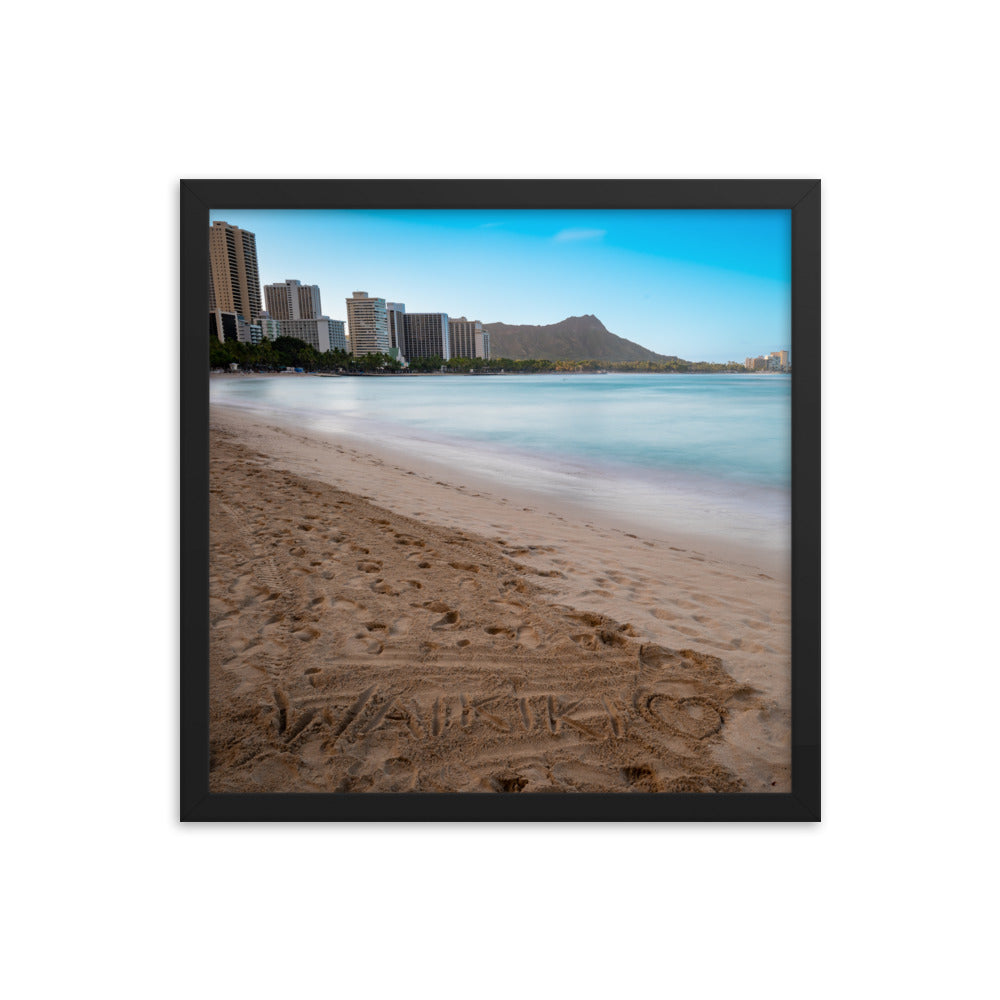 Waikiki Beach - Framed photo paper poster