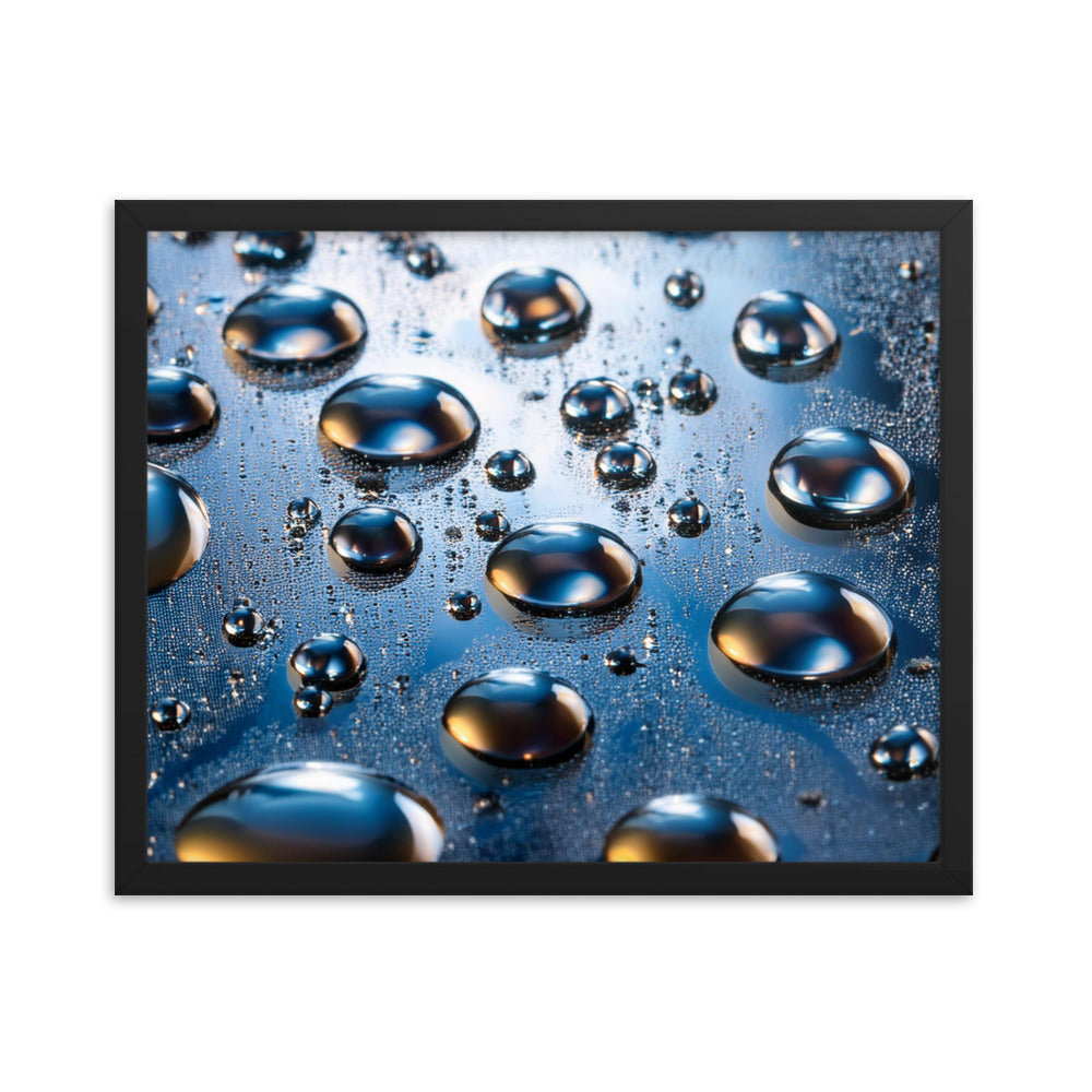 Metallic Drops - Framed photo paper poster