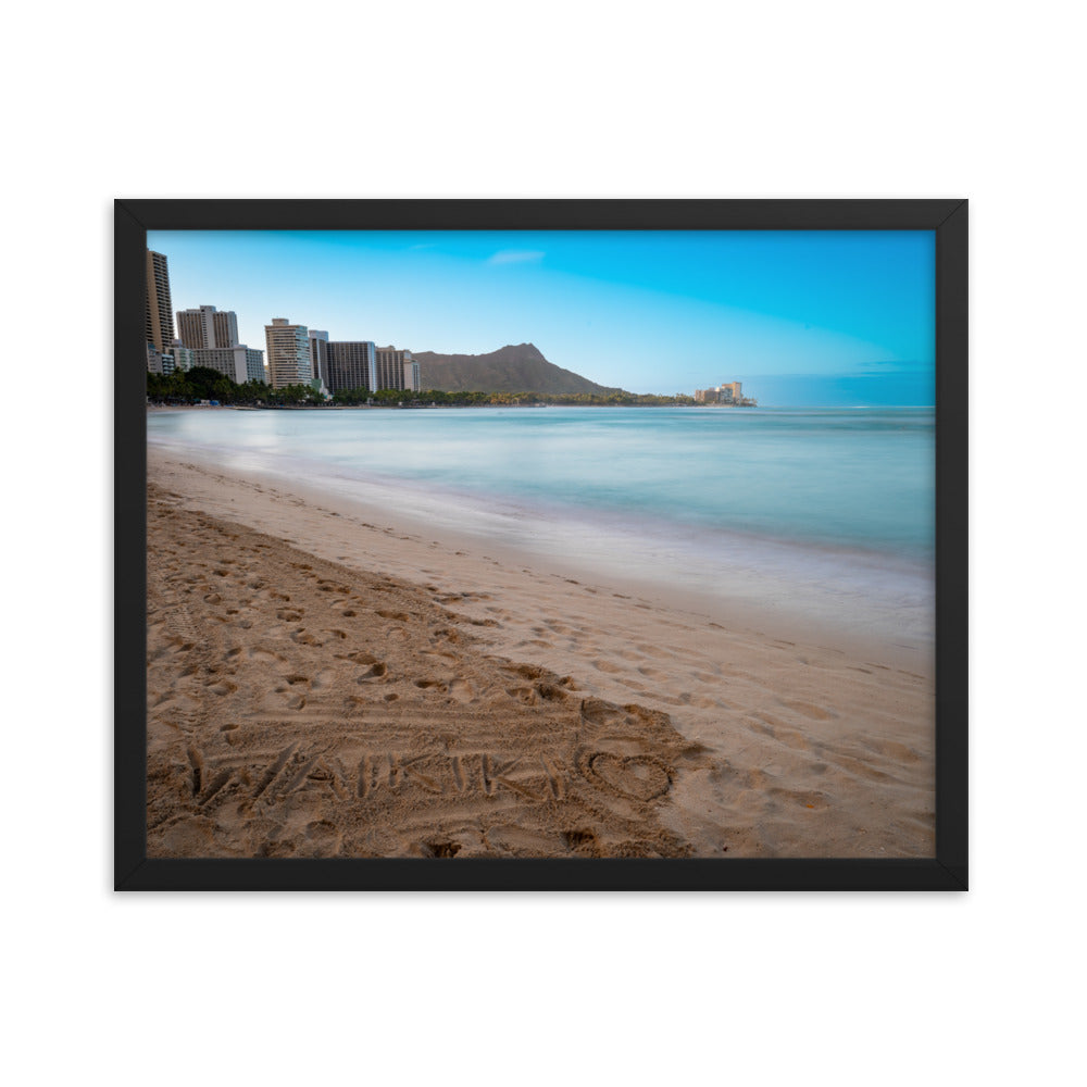 Waikiki Beach - Framed photo paper poster