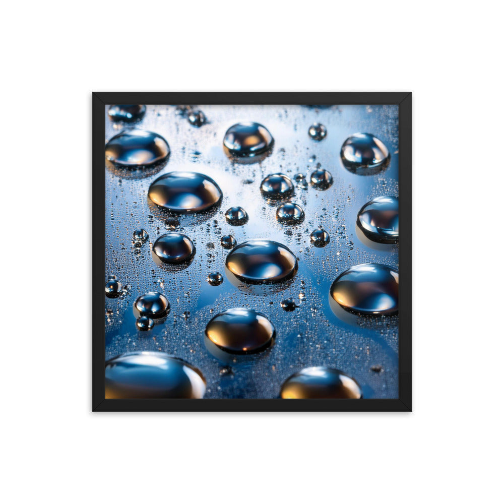 Metallic Drops - Framed photo paper poster