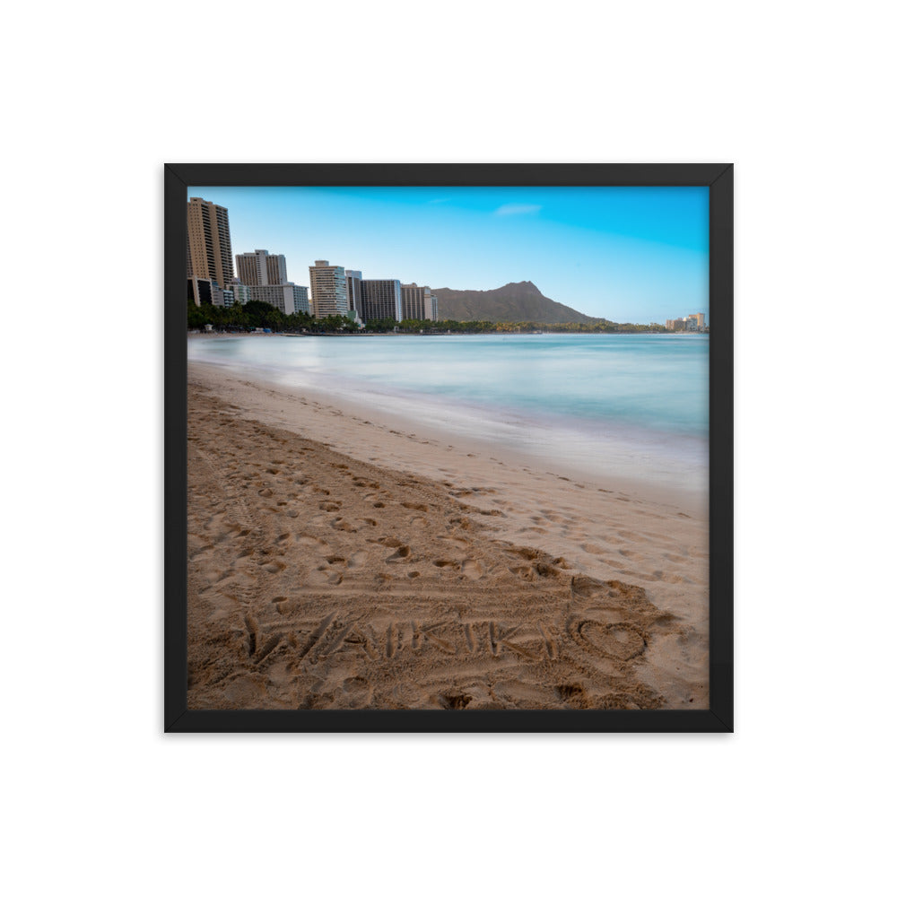 Waikiki Beach - Framed photo paper poster