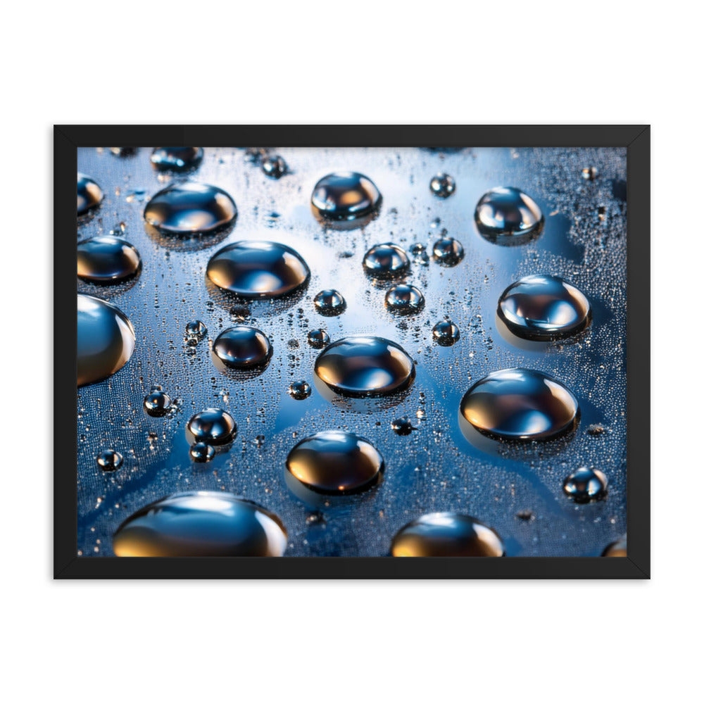 Metallic Drops - Framed photo paper poster