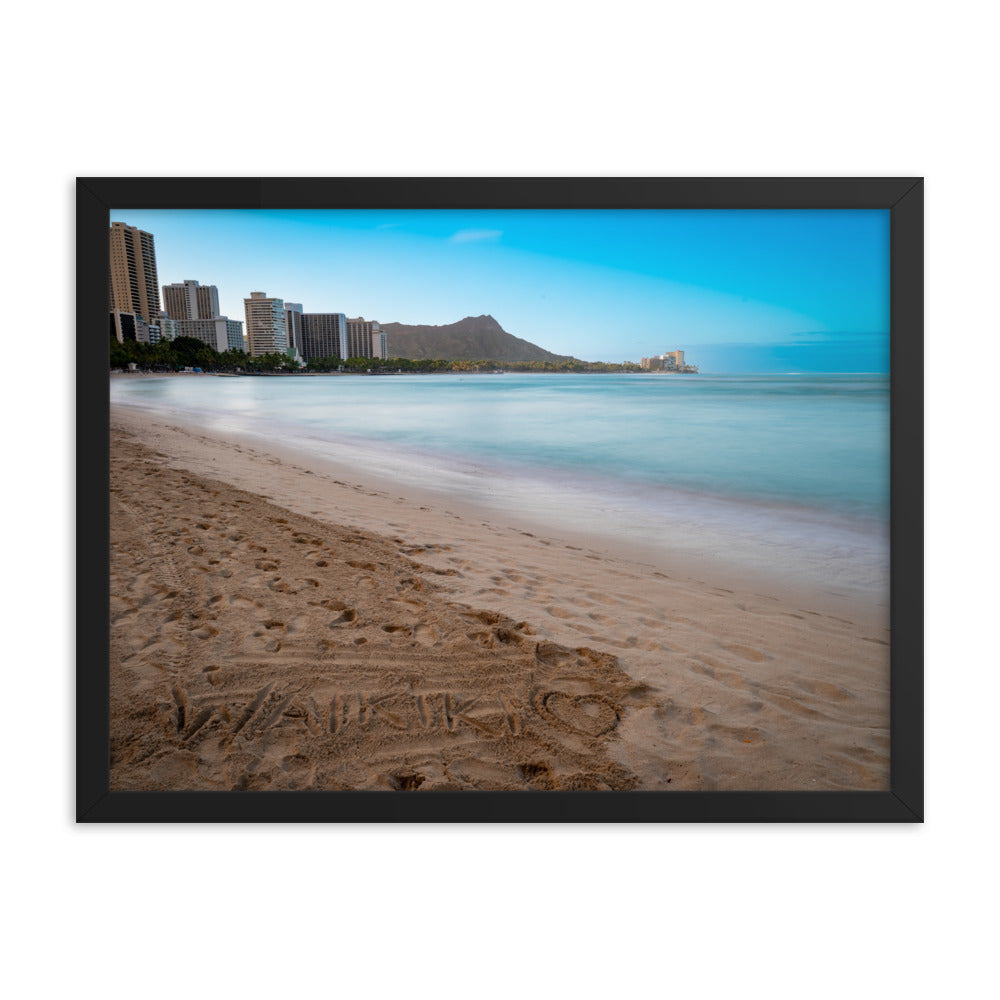 Waikiki Beach - Framed photo paper poster