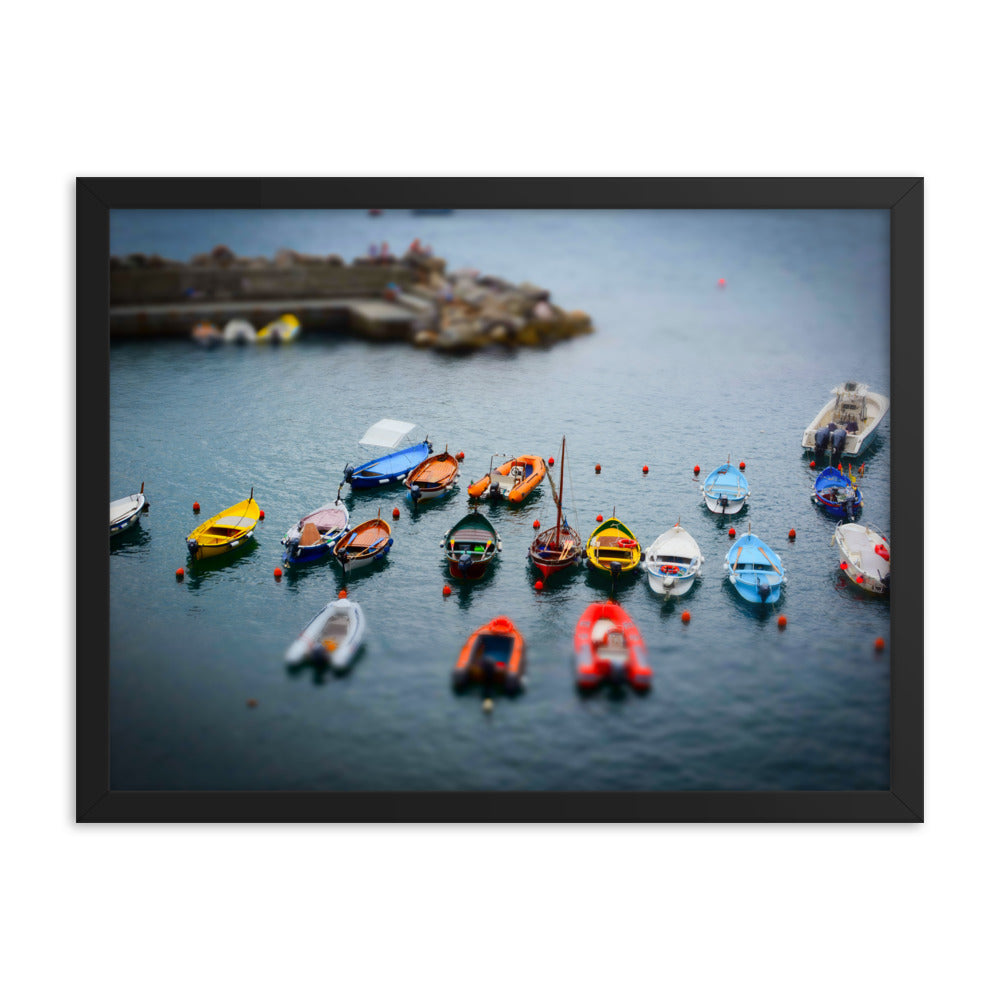 Boats of Vernazza - Framed photo paper poster