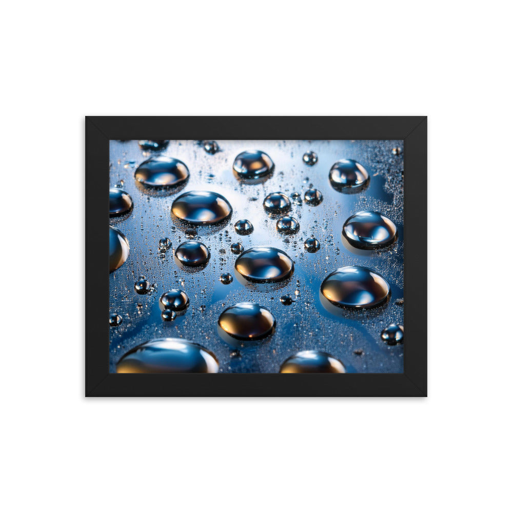 Metallic Drops - Framed photo paper poster