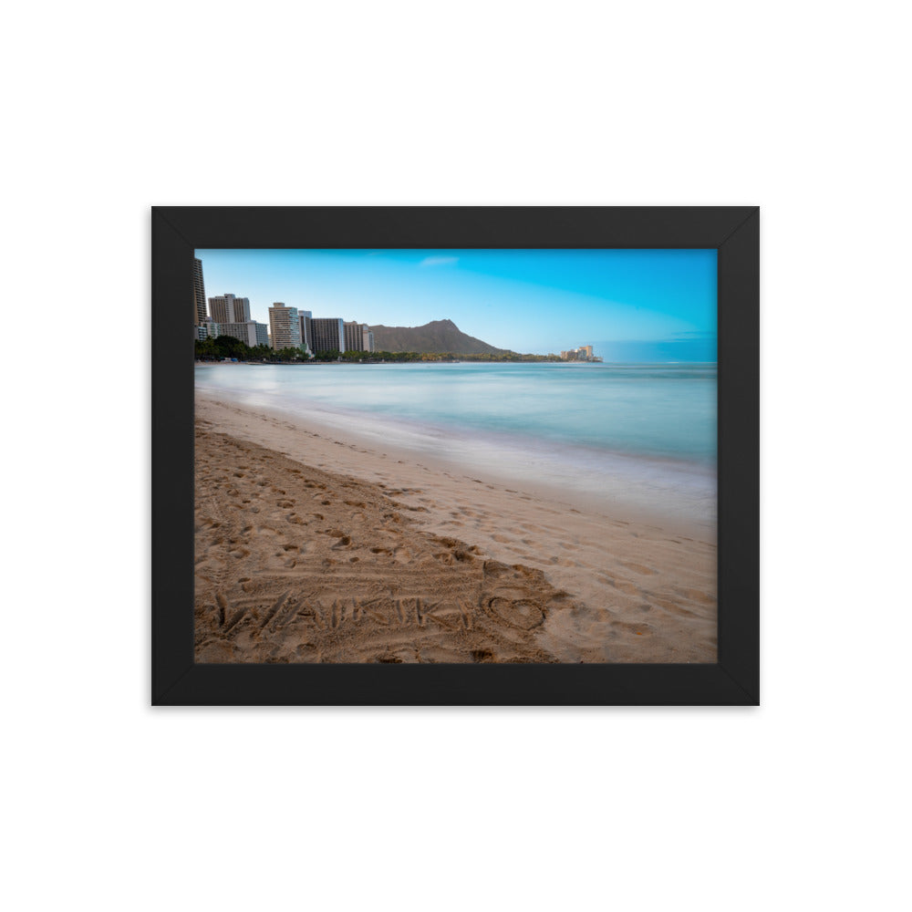 Waikiki Beach - Framed photo paper poster