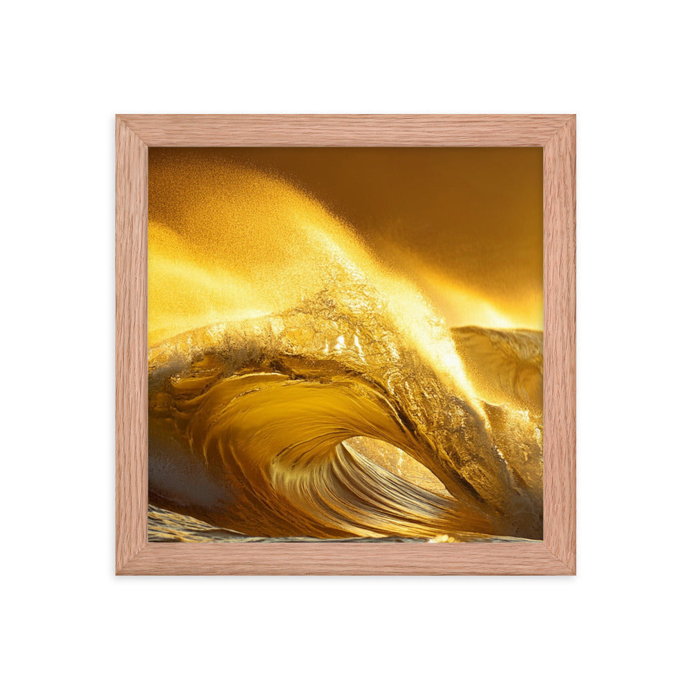 Golden Waves - Framed photo paper poster