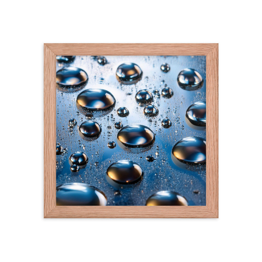 Metallic Drops - Framed photo paper poster