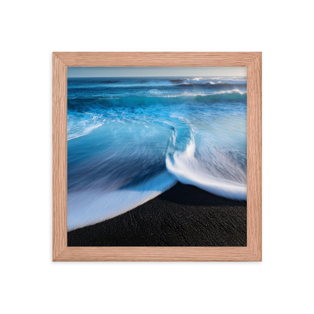 Black Sand Beach - Framed photo paper poster