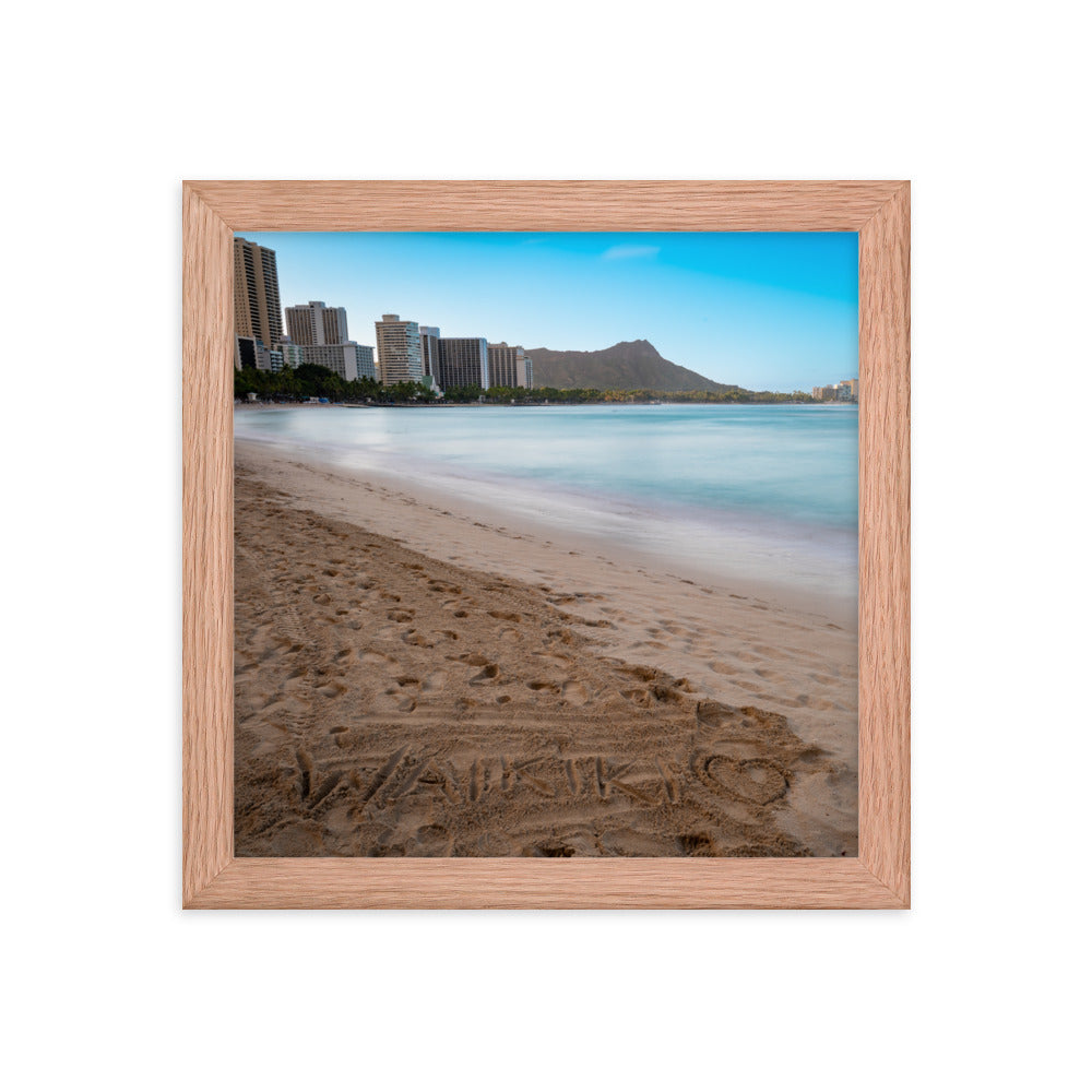 Waikiki Beach - Framed photo paper poster