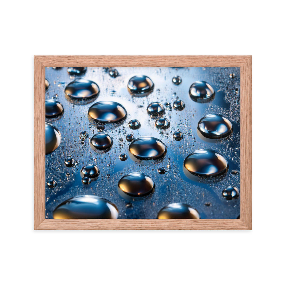 Metallic Drops - Framed photo paper poster