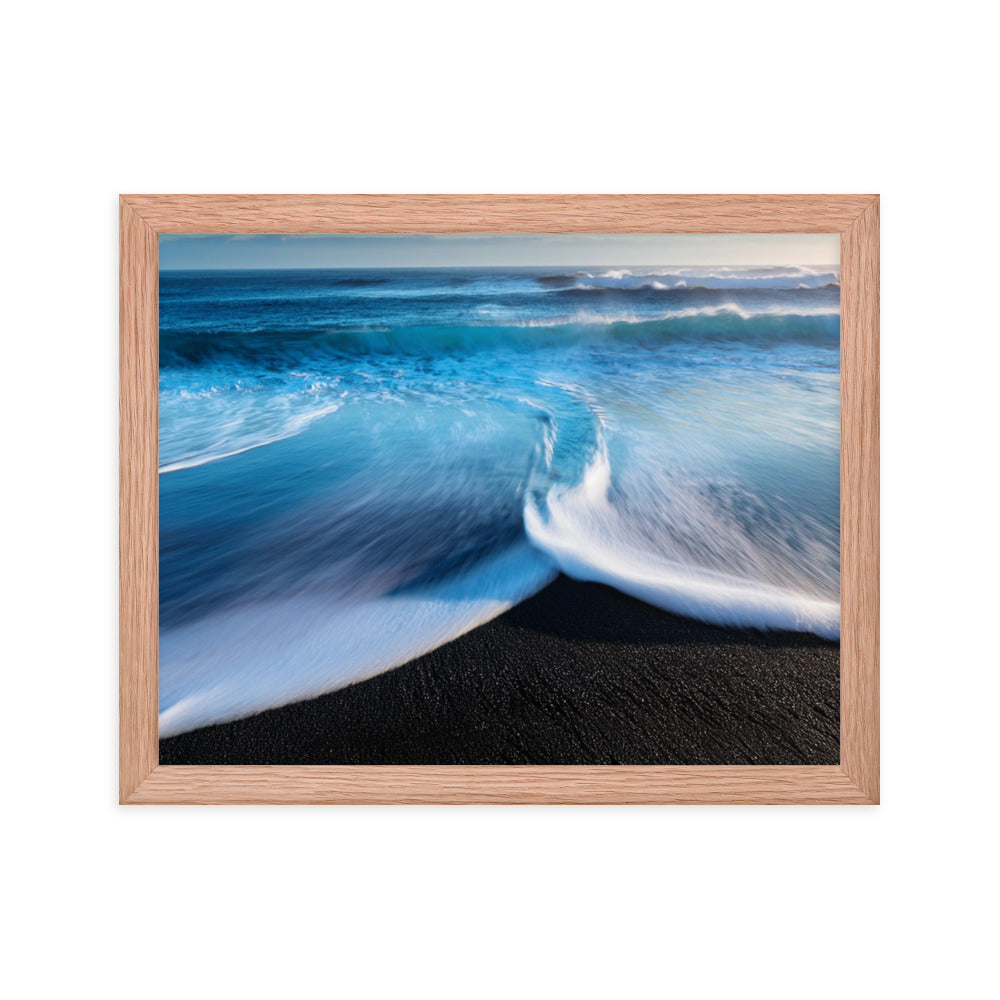 Black Sand Beach - Framed photo paper poster