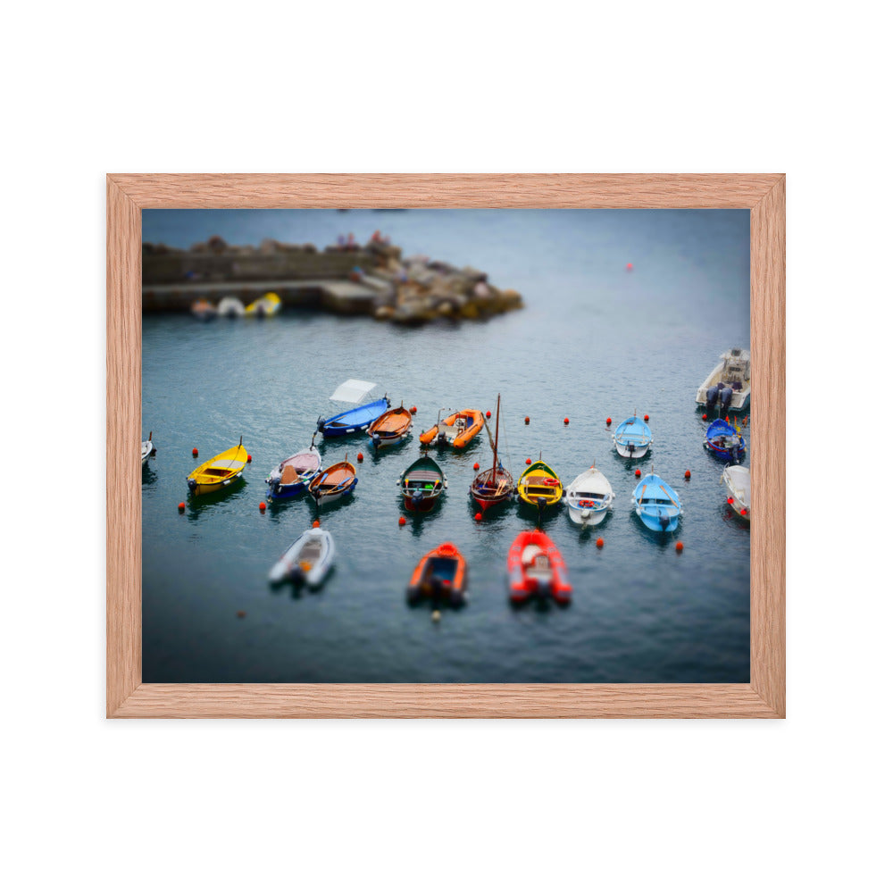 Boats of Vernazza - Framed photo paper poster