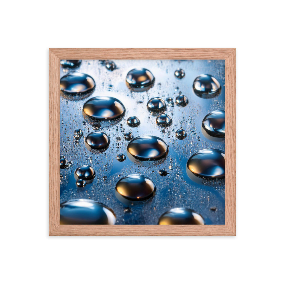 Metallic Drops - Framed photo paper poster