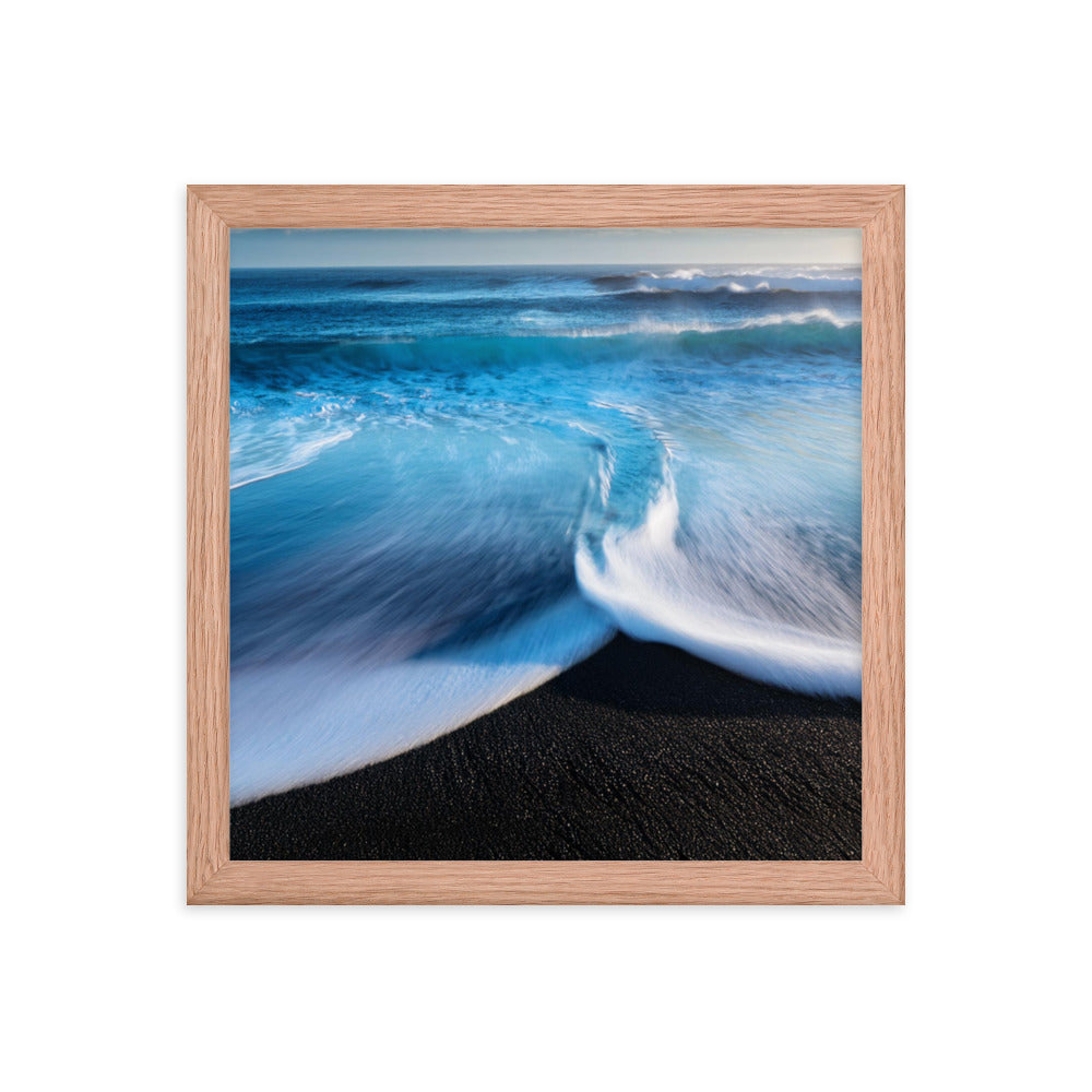 Black Sand Beach - Framed photo paper poster