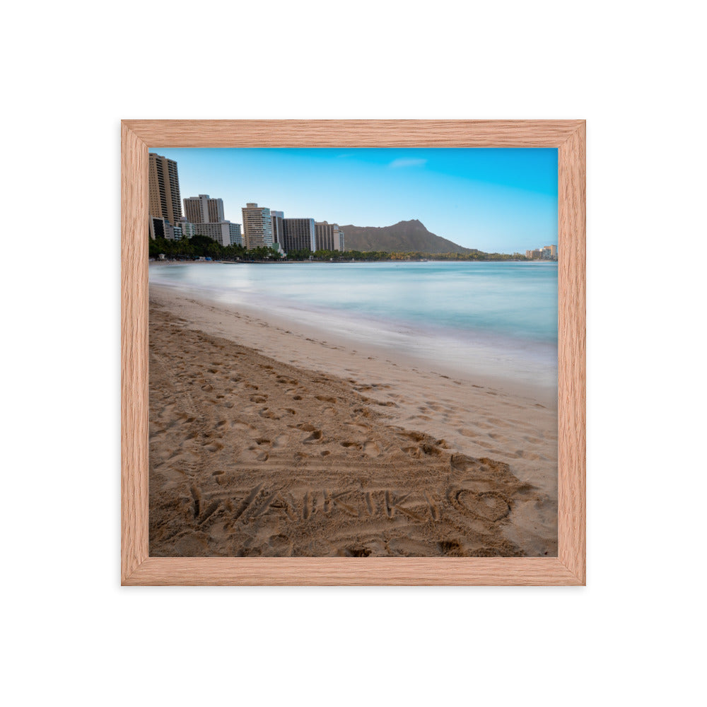 Waikiki Beach - Framed photo paper poster