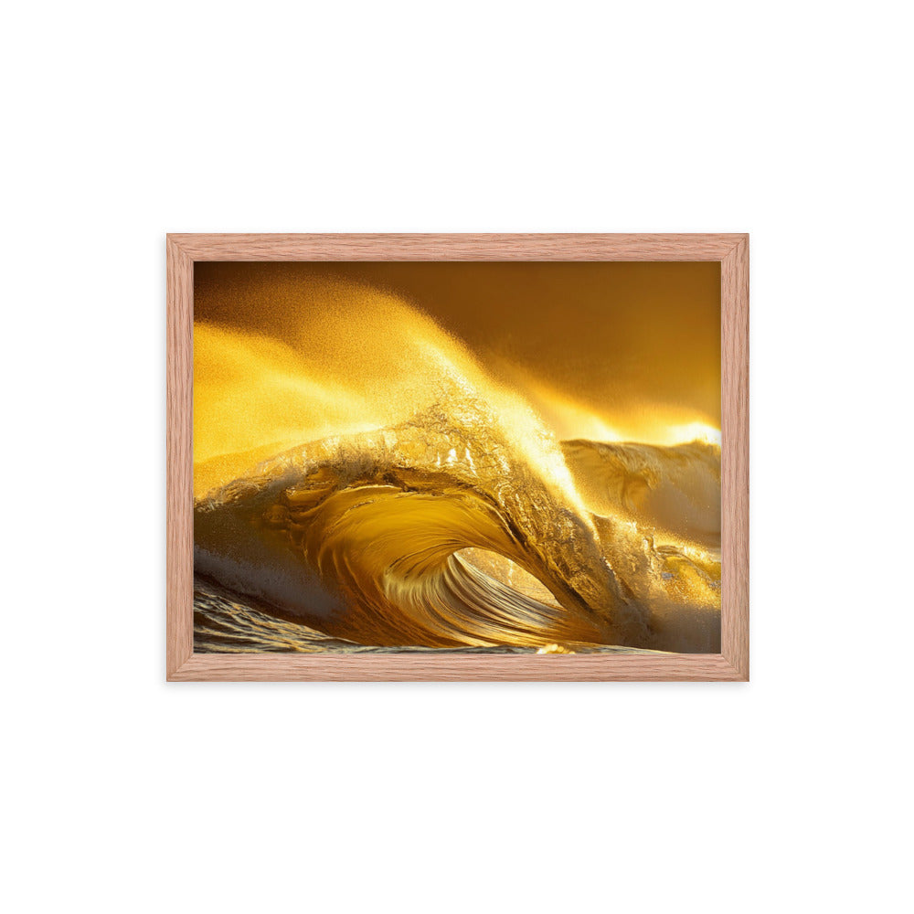 Golden Waves - Framed photo paper poster