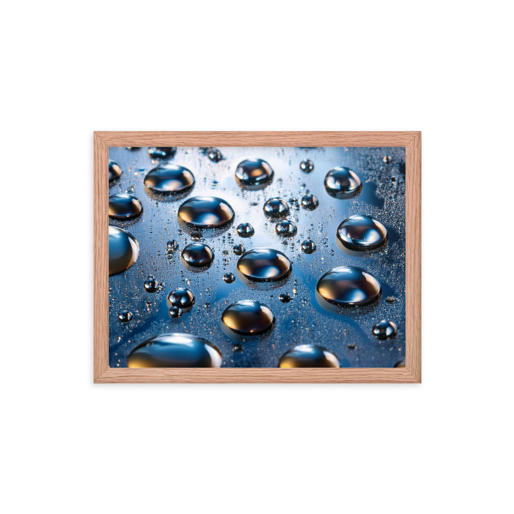 Metallic Drops - Framed photo paper poster