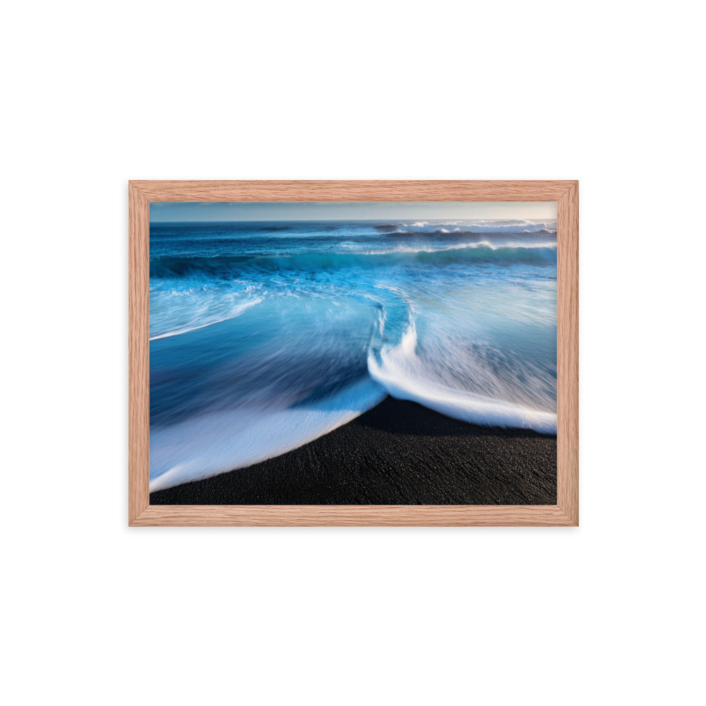 Black Sand Beach - Framed photo paper poster