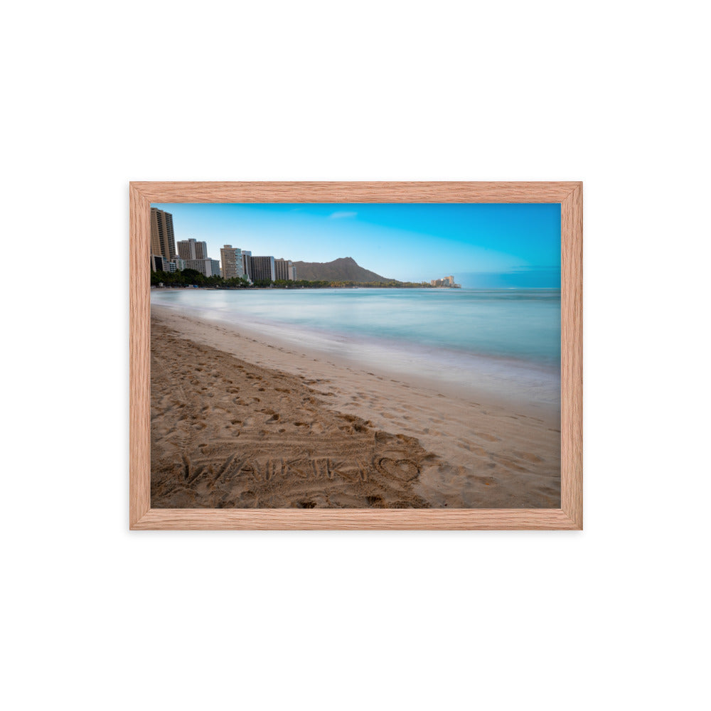 Waikiki Beach - Framed photo paper poster