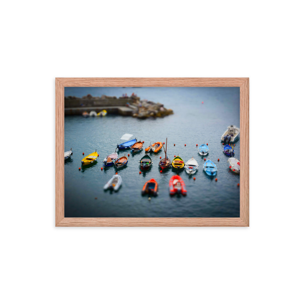 Boats of Vernazza - Framed photo paper poster