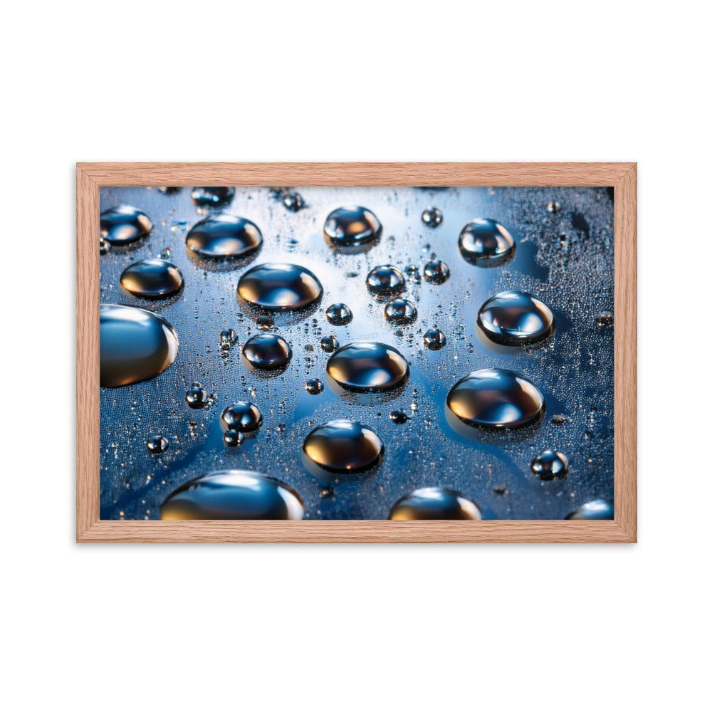 Metallic Drops - Framed photo paper poster