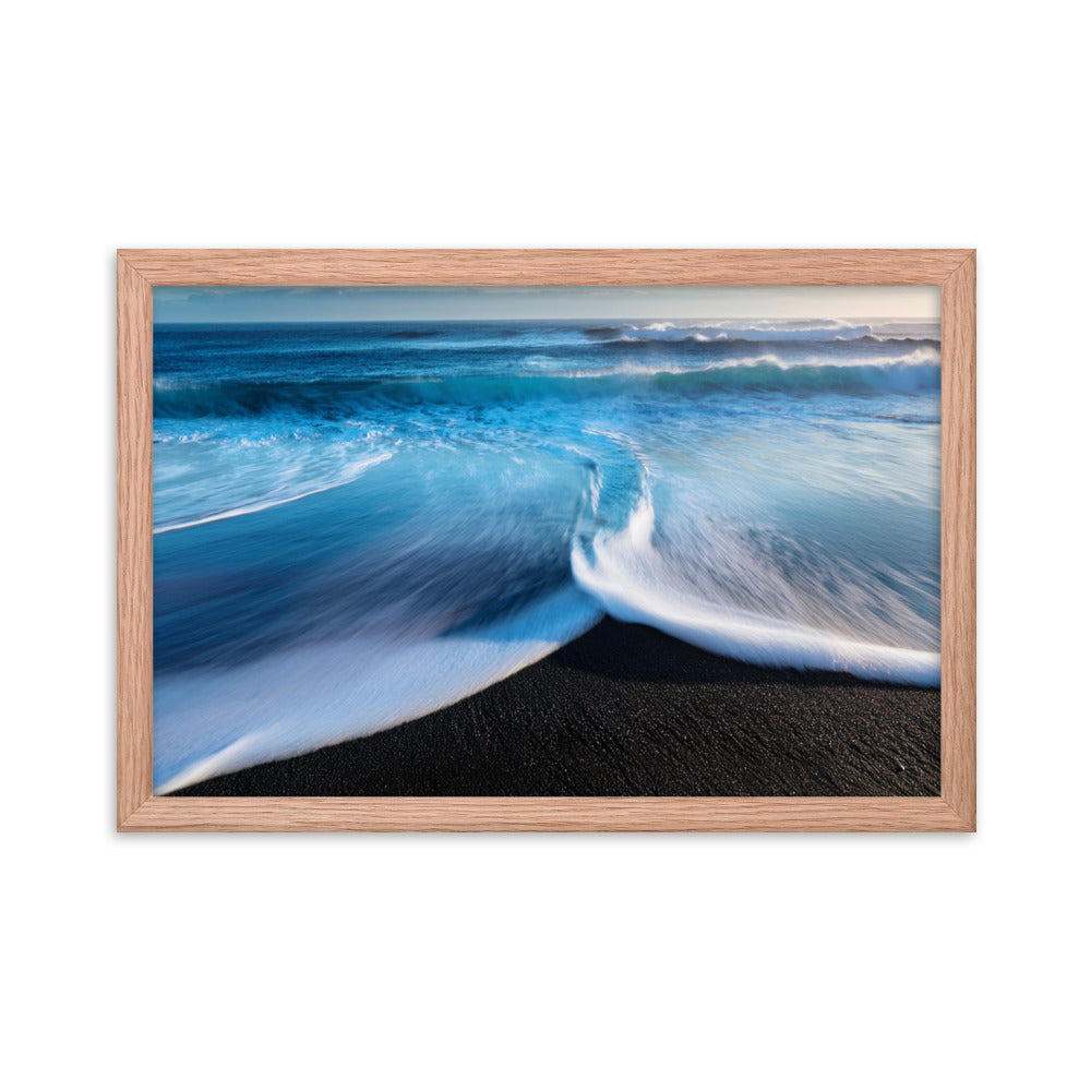 Black Sand Beach - Framed photo paper poster