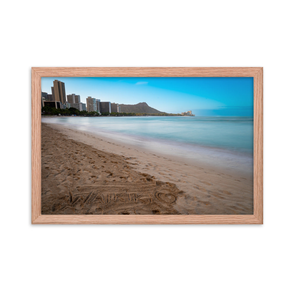 Waikiki Beach - Framed photo paper poster