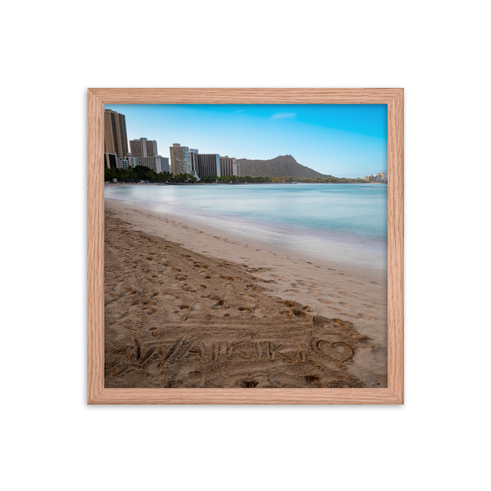 Waikiki Beach - Framed photo paper poster