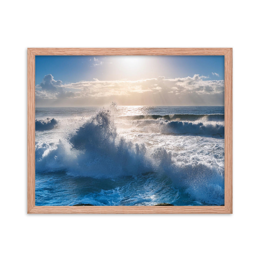 Waves Crashing - Framed photo paper poster