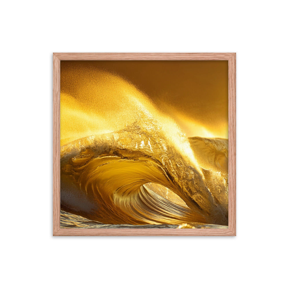 Golden Waves - Framed photo paper poster