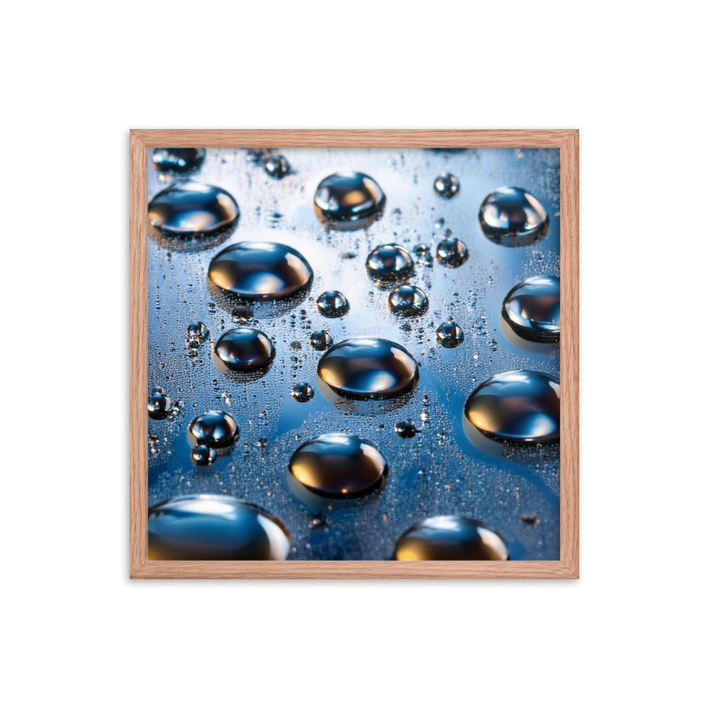 Metallic Drops - Framed photo paper poster