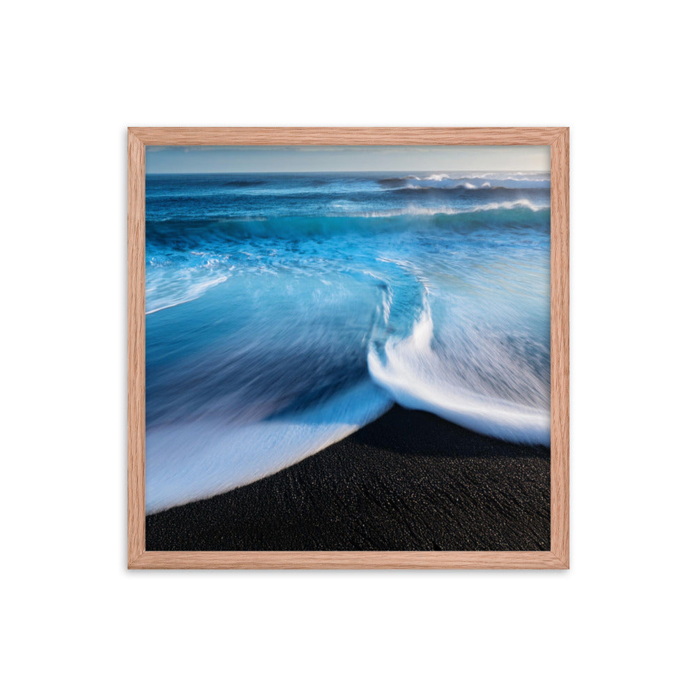 Black Sand Beach - Framed photo paper poster