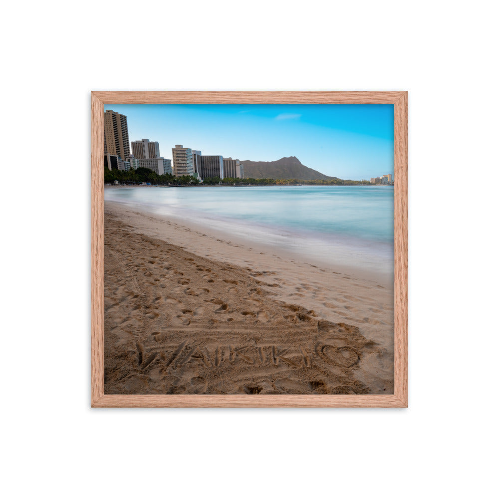 Waikiki Beach - Framed photo paper poster