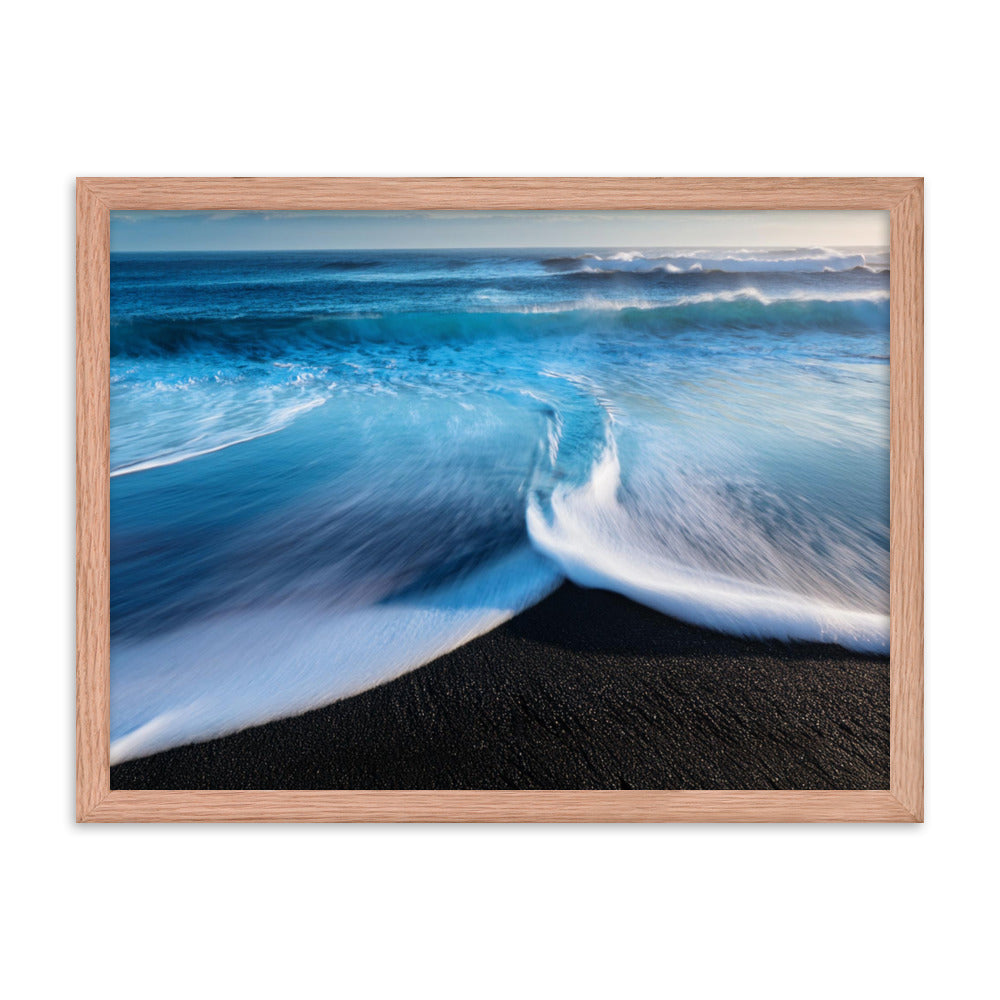 Black Sand Beach - Framed photo paper poster