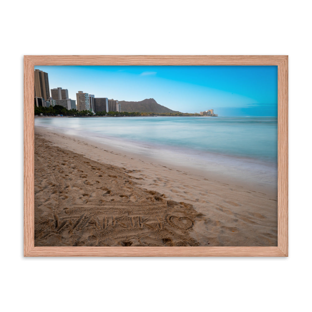 Waikiki Beach - Framed photo paper poster