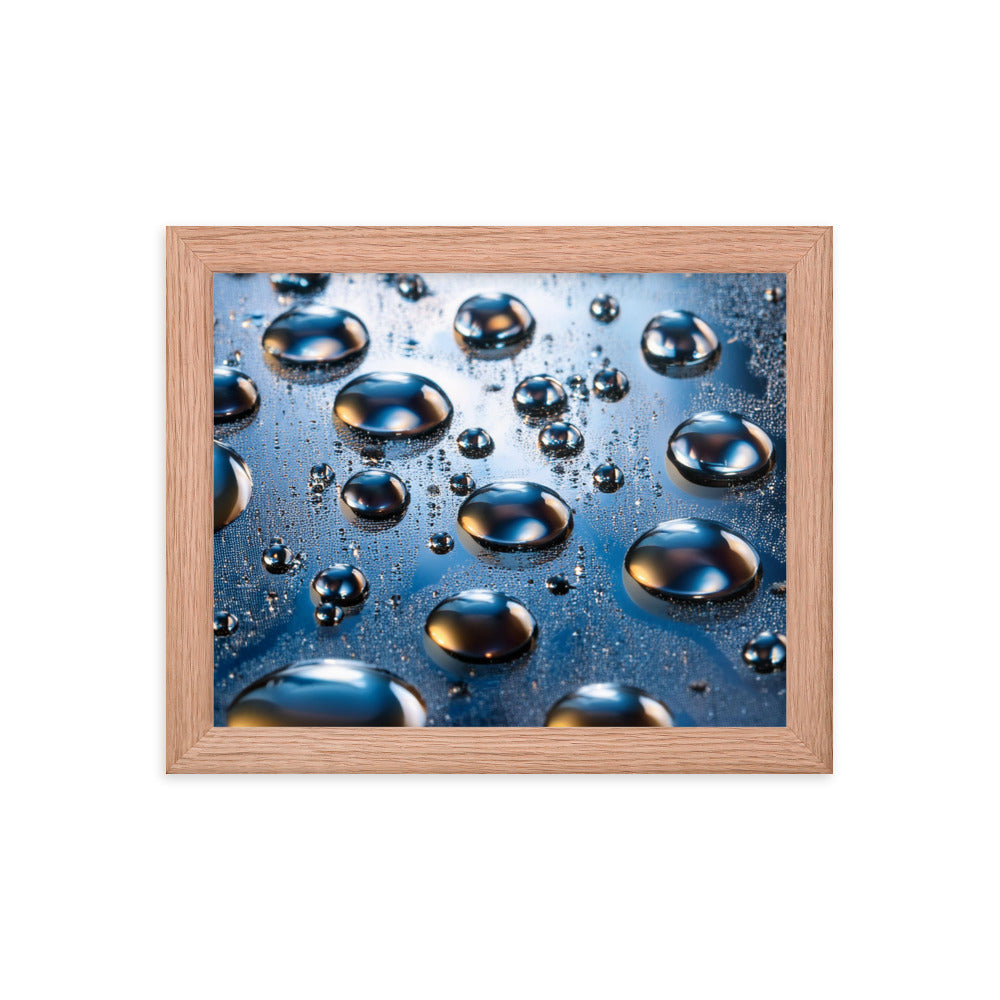 Metallic Drops - Framed photo paper poster