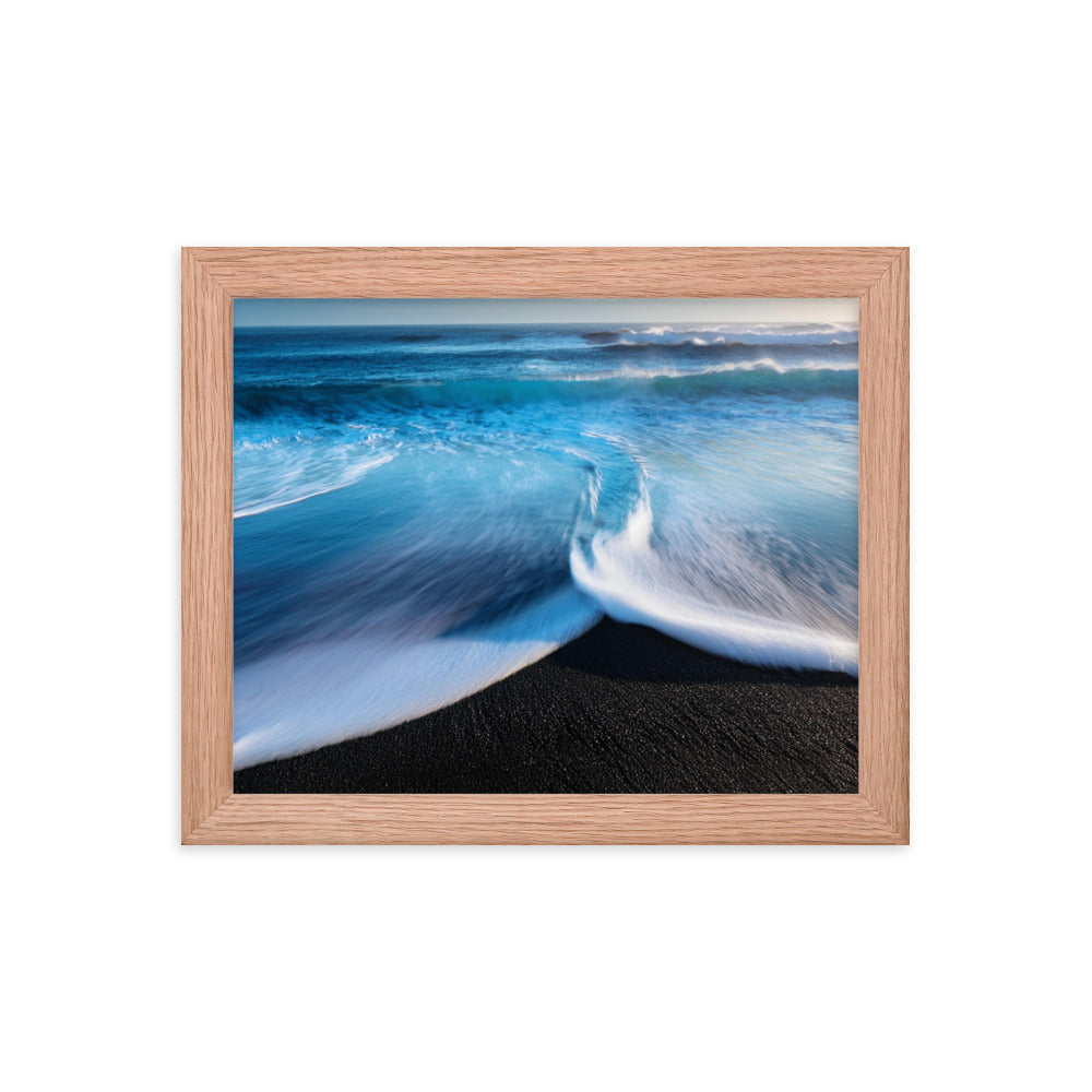 Black Sand Beach - Framed photo paper poster