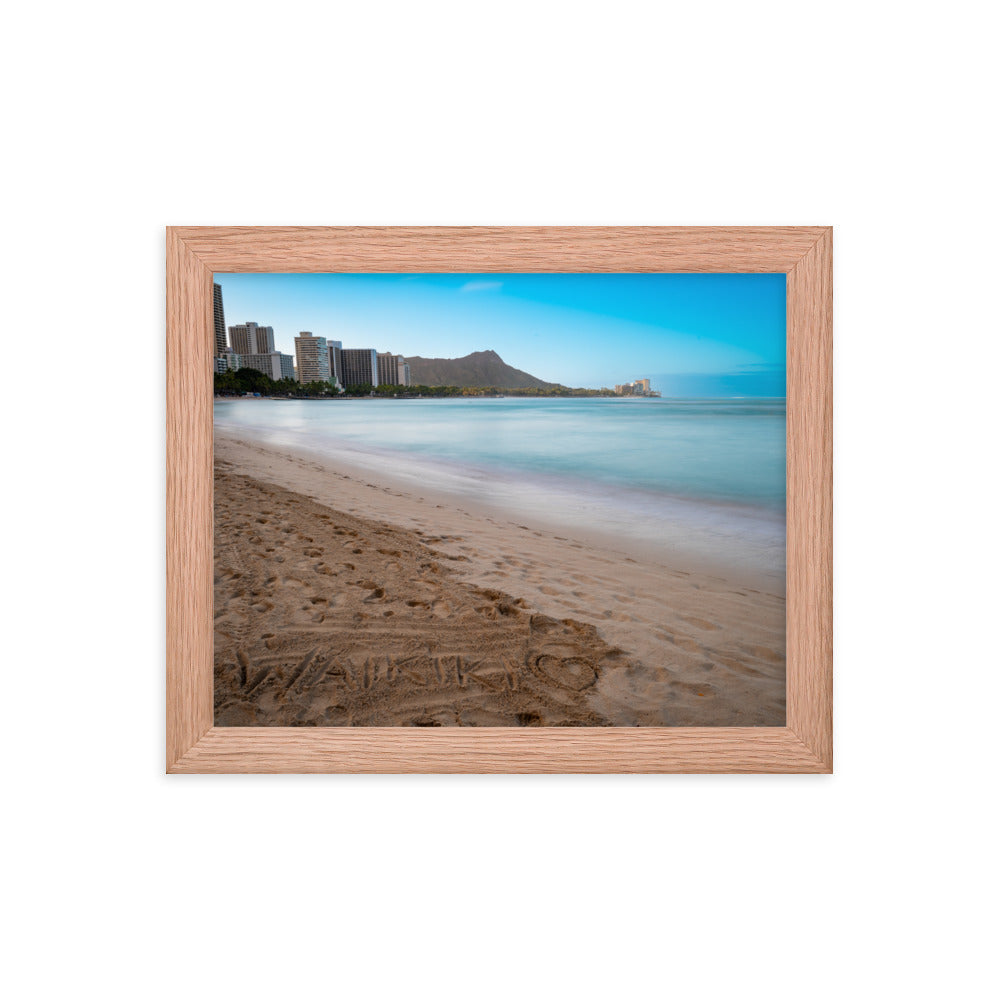 Waikiki Beach - Framed photo paper poster