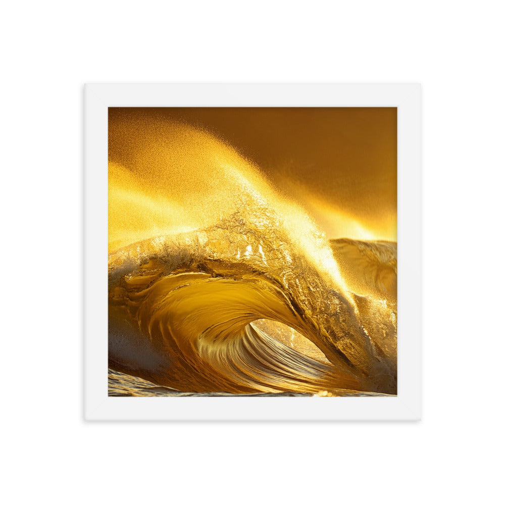 Golden Waves - Framed photo paper poster