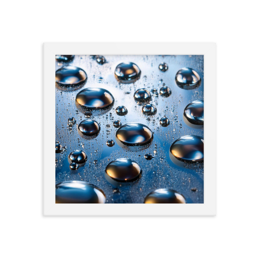 Metallic Drops - Framed photo paper poster