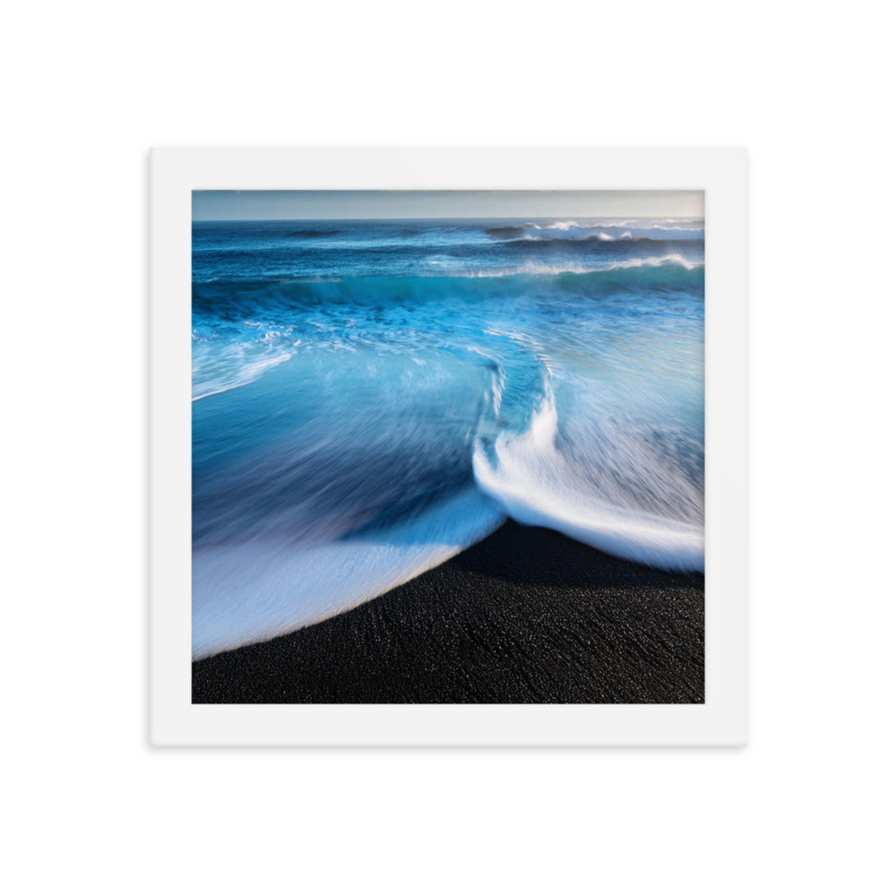 Black Sand Beach - Framed photo paper poster