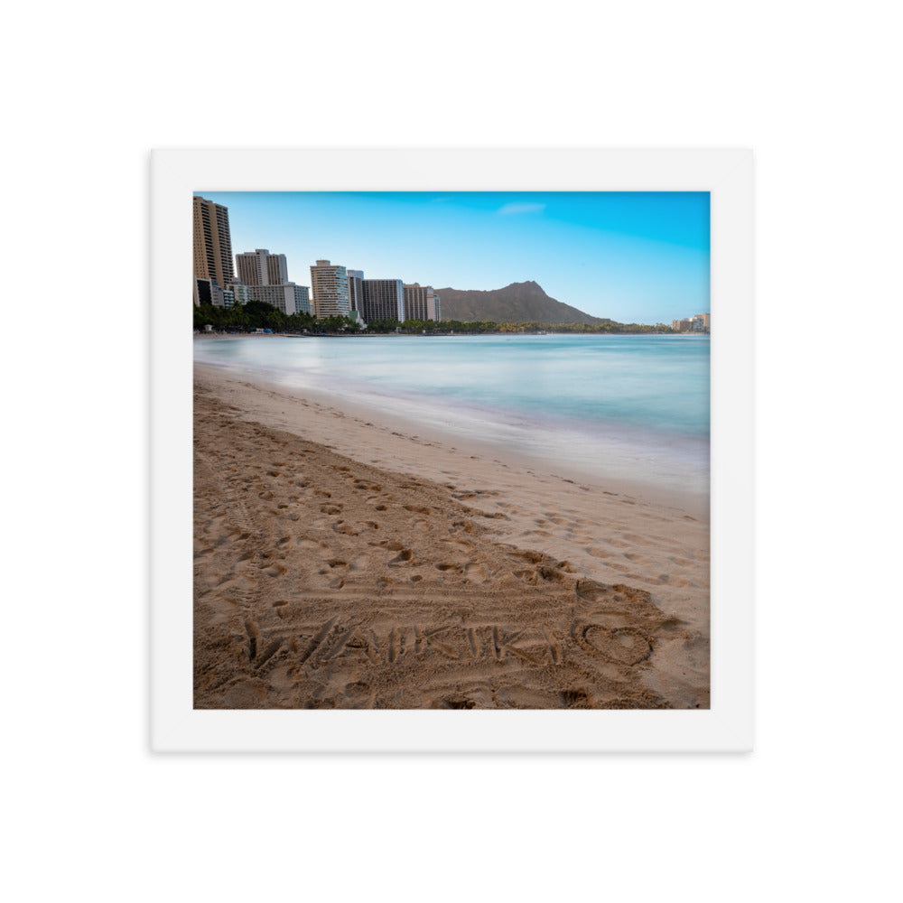 Waikiki Beach - Framed photo paper poster