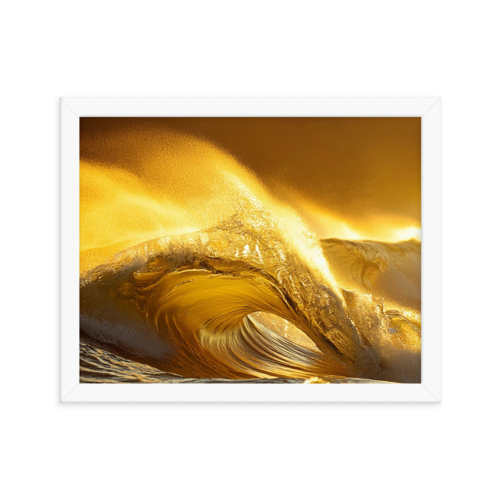 Golden Waves - Framed photo paper poster